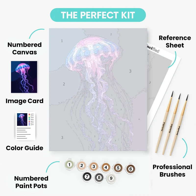 Luminescent Jellyfish - Paint by Numbers Kit
