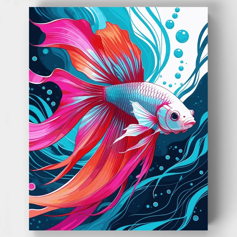 Vibrant Betta Fish - Paint by Numbers Kit