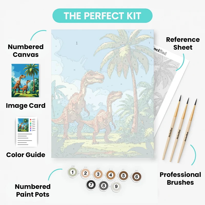 Dinosaurs in Paradise - Paint by Numbers Kit