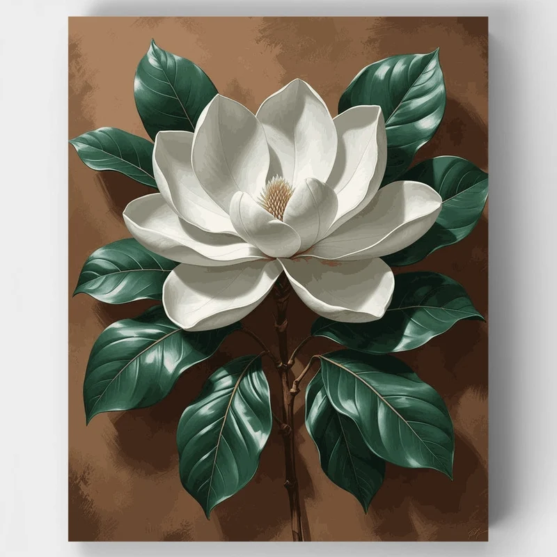 Southern Magnolia Botanical Illustration - Paint by Numbers Kit