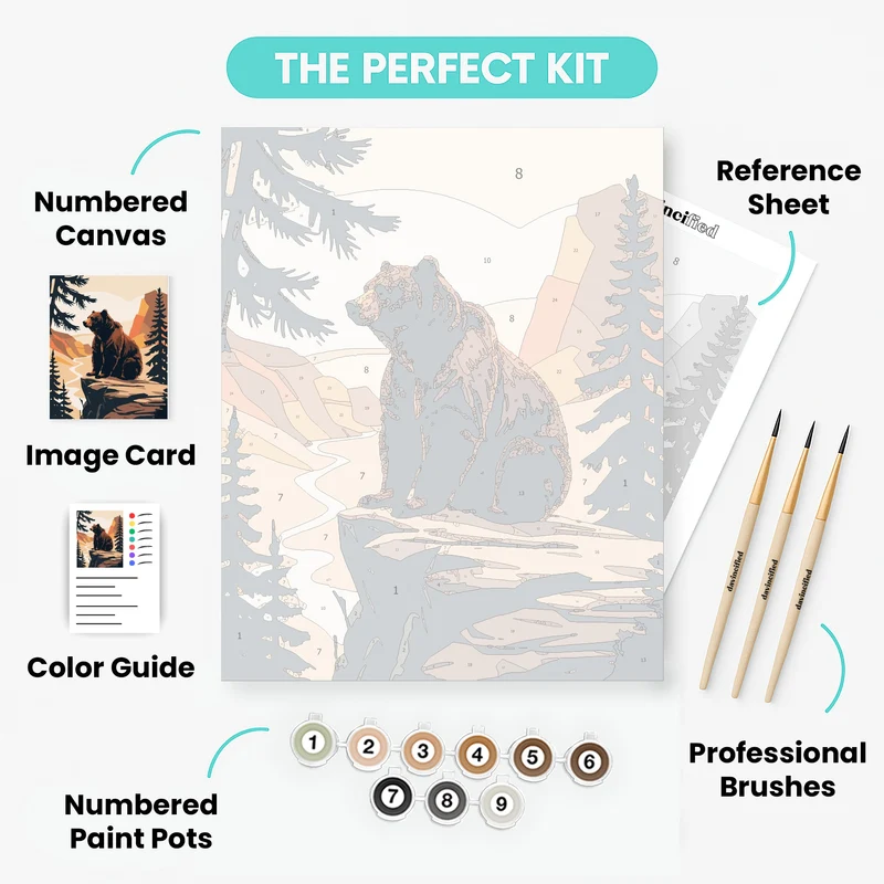 Majestic Bear in Mountain Wilderness - Paint by Numbers Kit