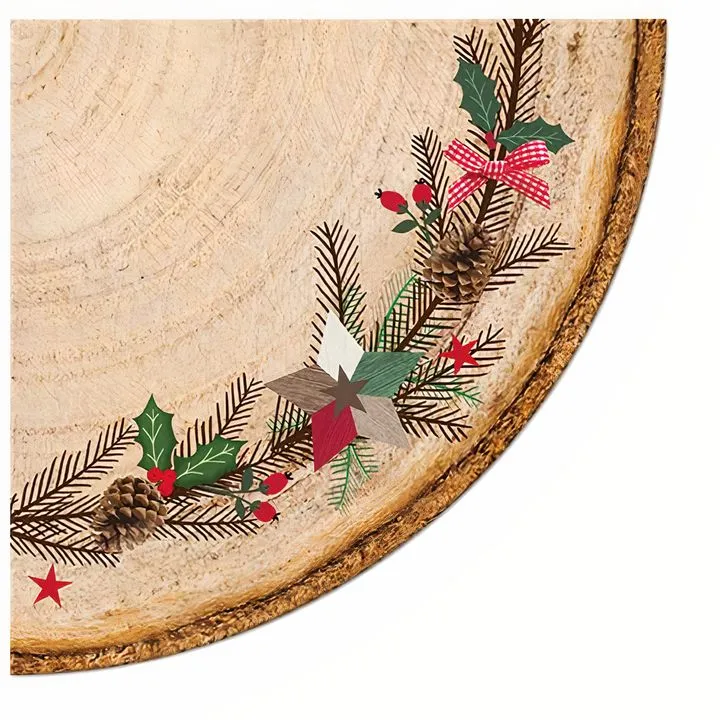 Okrogle serviete za decoupage Božični venec - 1 kos