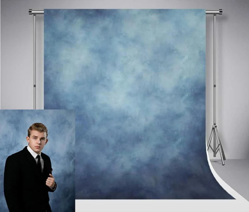 Blauer Fotografie-Hintergrund 3x6m Porträt Baby Leinwand