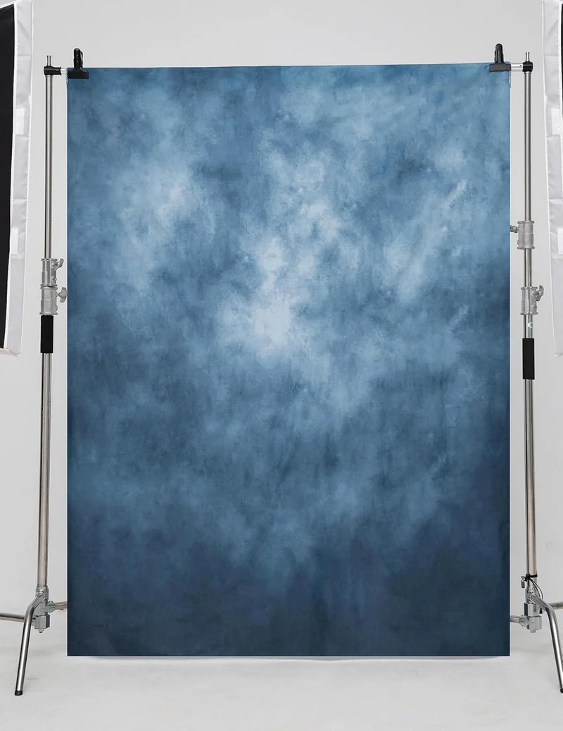 Blauer Fotografie-Hintergrund 3x6m Porträt Baby Leinwand
