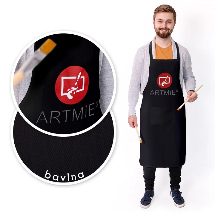 Памучна престилка ARTMIE - черна