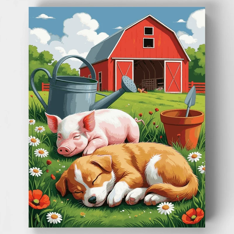 Peaceful Farm Friends - Paint by Numbers Kit