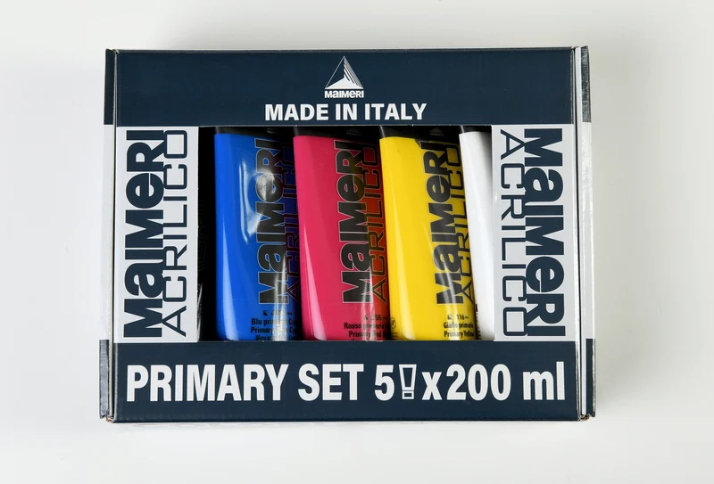 Maimeri Acrilico Acrylfarben-Set Primary 200 ml