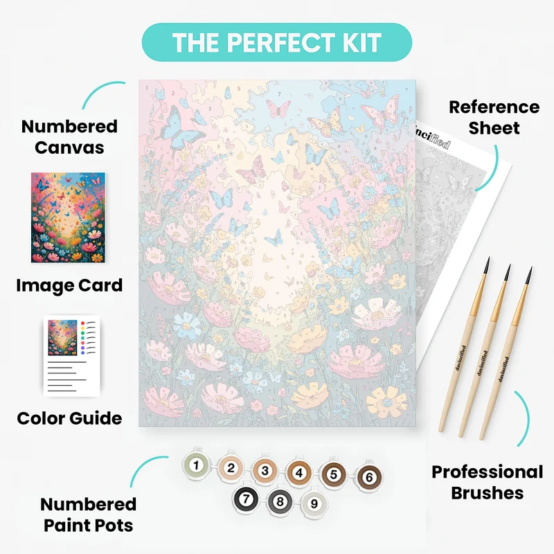 Butterfly Meadow Path - Paint by Numbers Kit