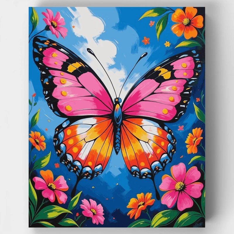 Vibrant Butterfly Garden - Paint by Numbers Kit