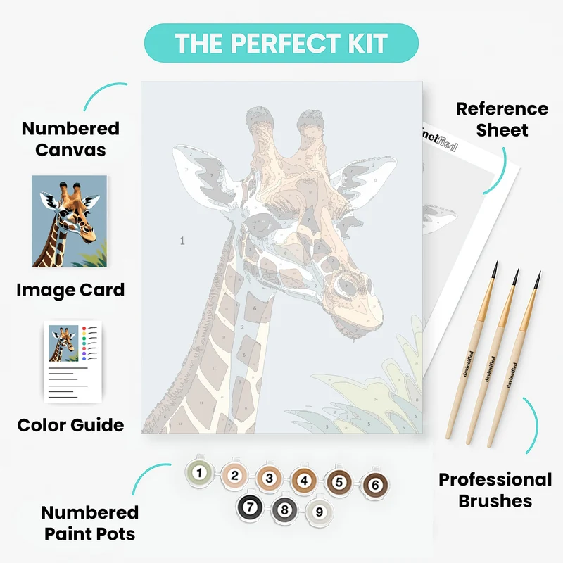 Giraffe Portrait - Paint by Numbers Kit