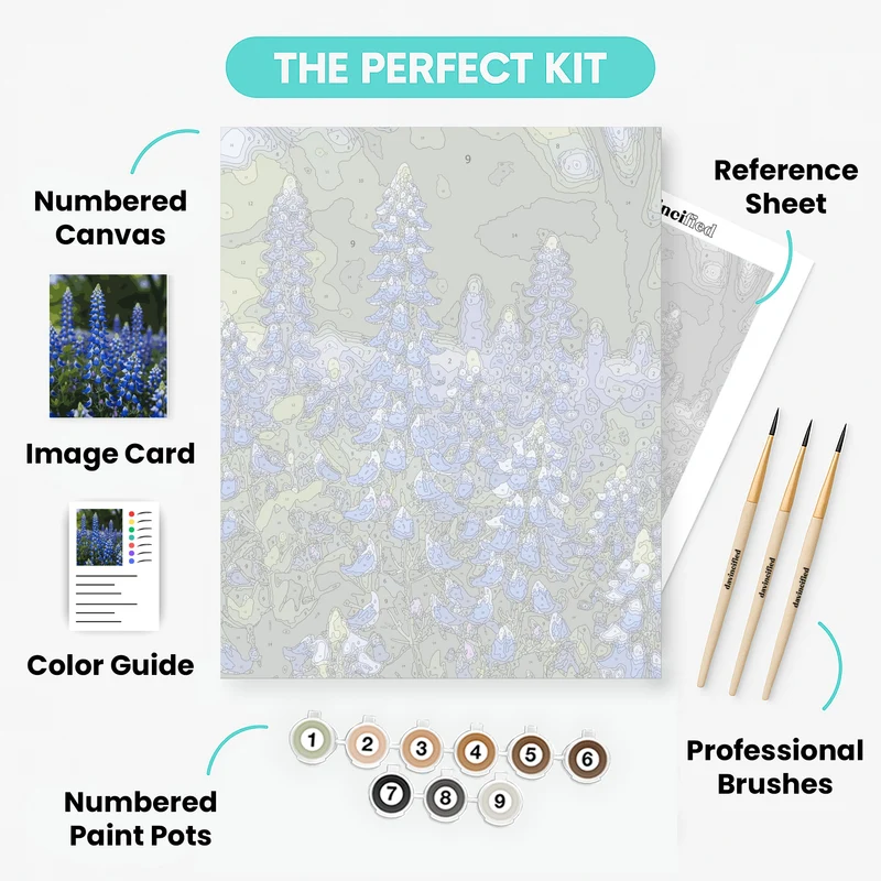 Blue Lupine Wildflowers - Paint by Numbers Kit