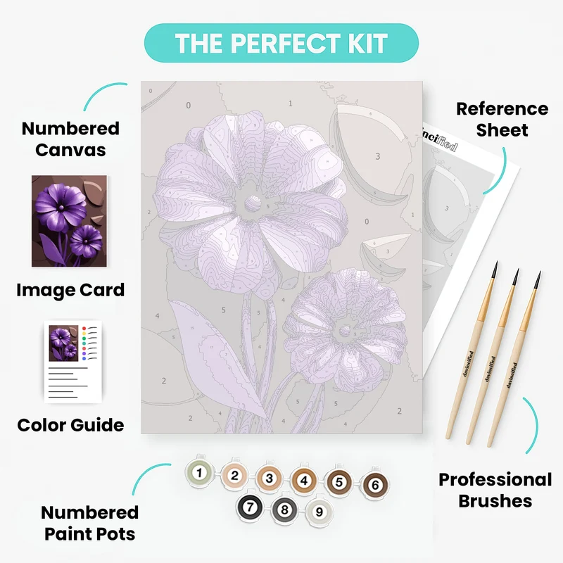Purple Flowers - Paint by Numbers Kit