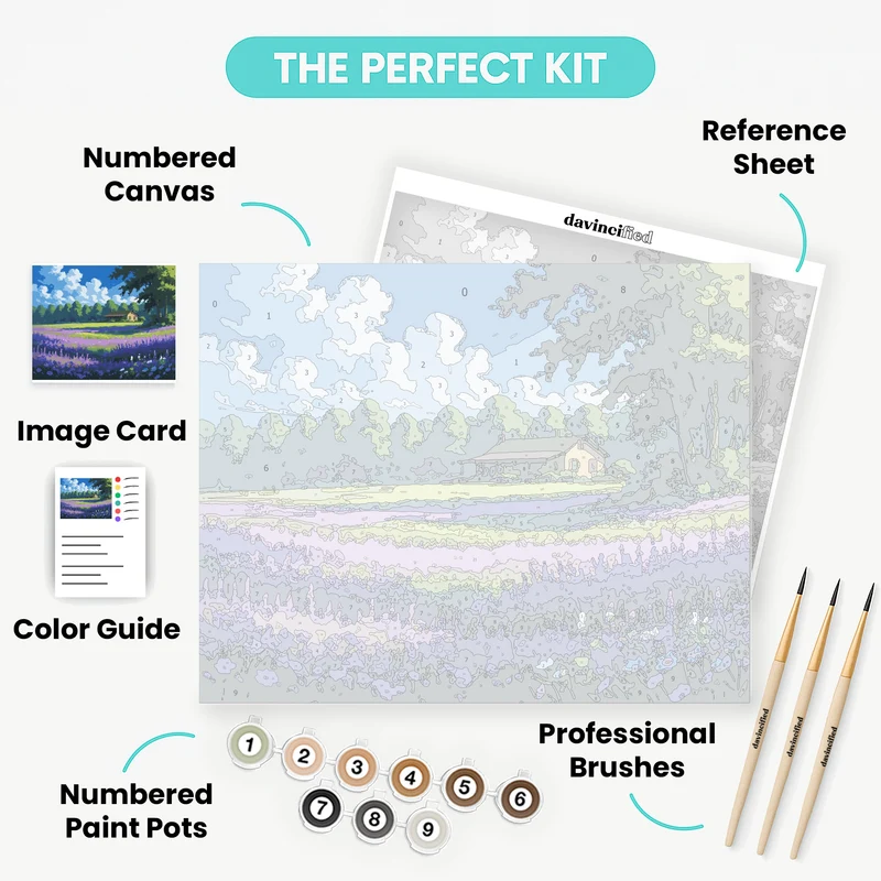 Lavender Field Cottage - Paint by Numbers Kit