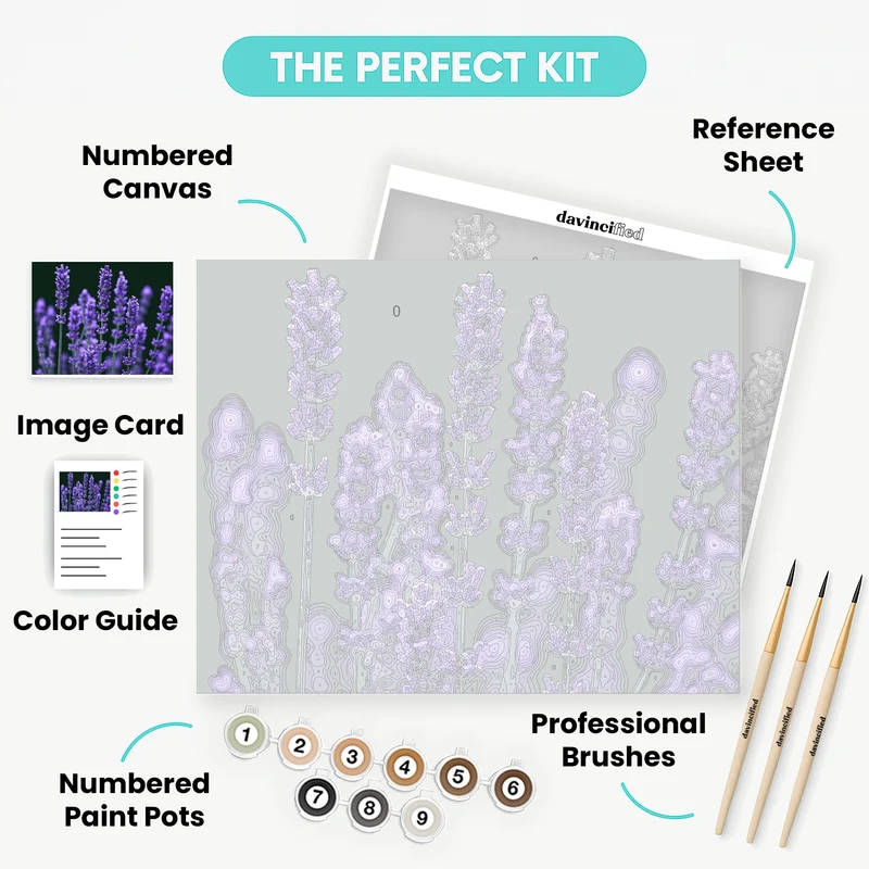 Purple Lavender Flowers - Paint by Numbers Kit