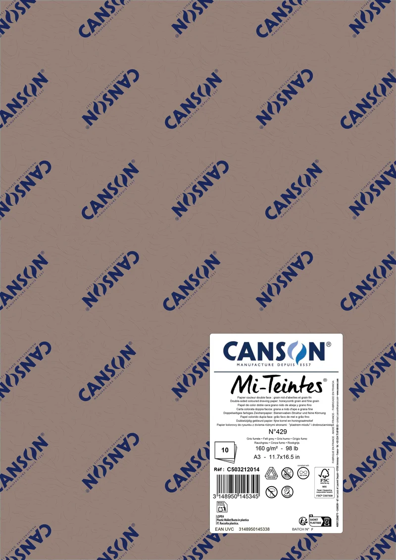 Papier na pastel Canson Mi-Teintes A3 160 g - 10 hárkov