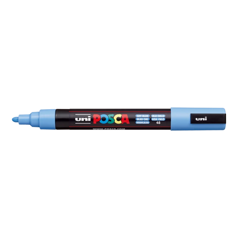 Ακρυλικός Μαρκαδόρος Posca PC-5M, 1,8 – 2,5 mm, Γαλάζιο του Ουρανού (48)