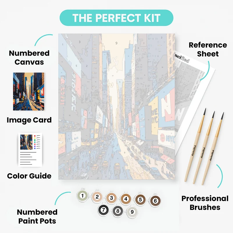 Times Square NYC Skyline - Paint by Numbers Kit
