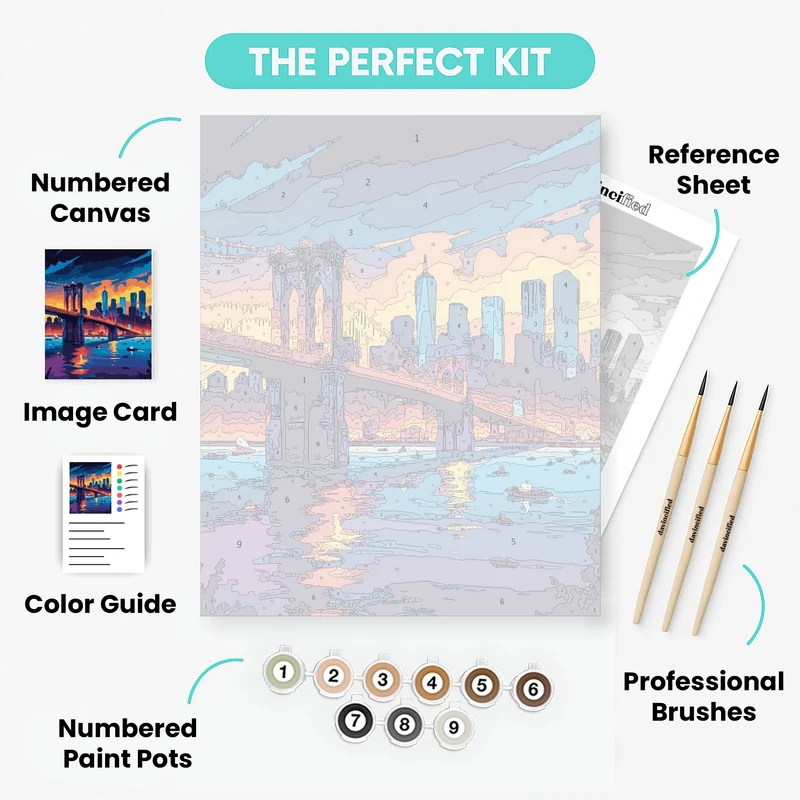 Brooklyn Bridge at Sunset - Paint by Numbers Kit