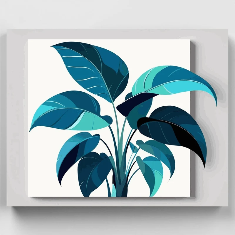 Tropical Plant Leaves - Paint by Numbers Kit