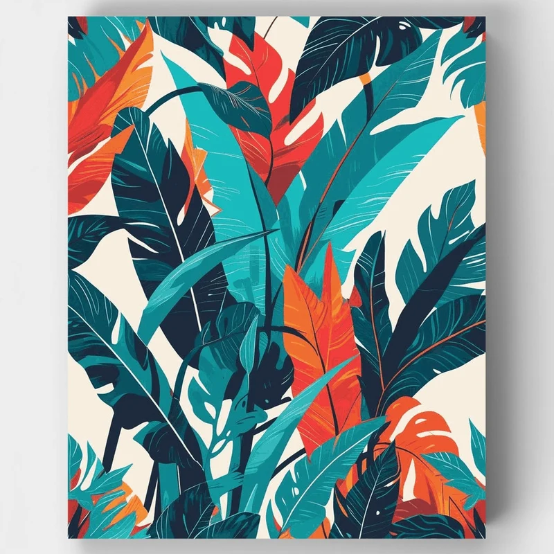 Tropical Paradise Leaves - Paint by Numbers Kit