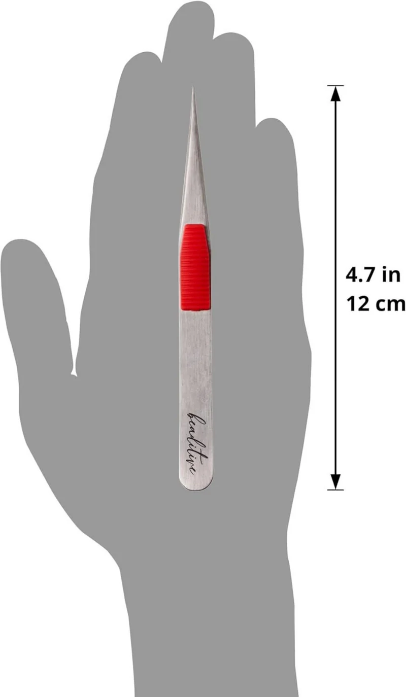 Hochpräzise 12cm Edelstahl Pinzette mit Kissen