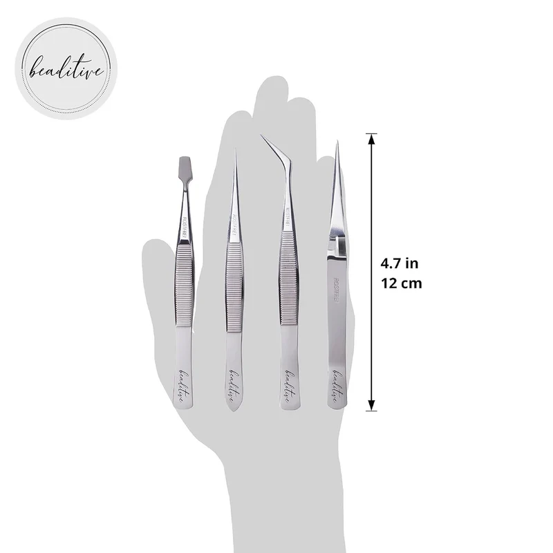 Präzisionspinzetten-Set Edelstahl Schmuck Nagelkunst