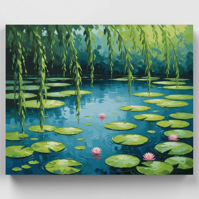 Serene Water Lily Pond - Paint by Numbers Kit
