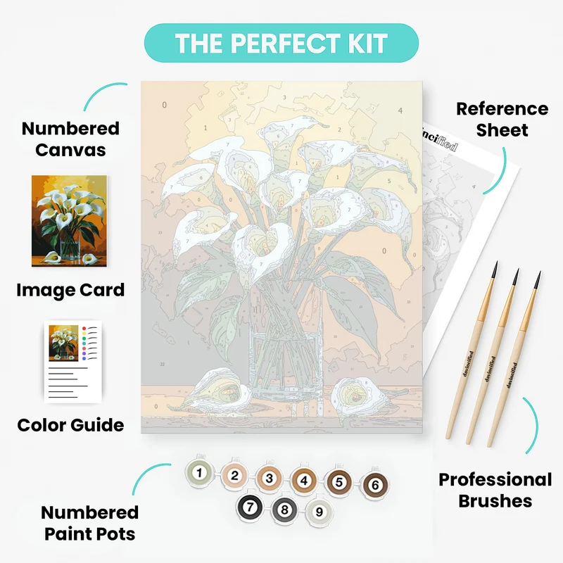 Elegant Calla Lilies Bouquet - Paint by Numbers Kit