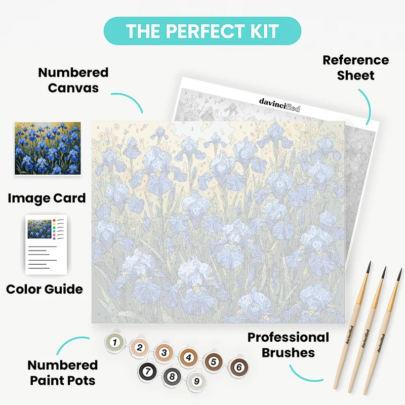 Blue Iris Garden - Paint by Numbers Kit