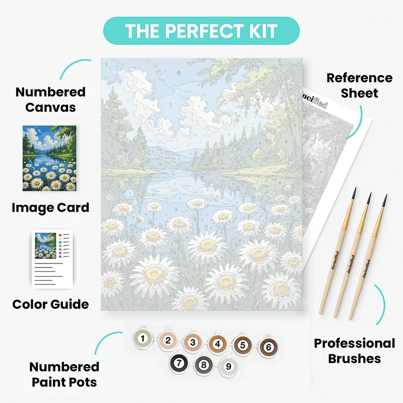 Daisy Lake Landscape - Paint by Numbers Kit