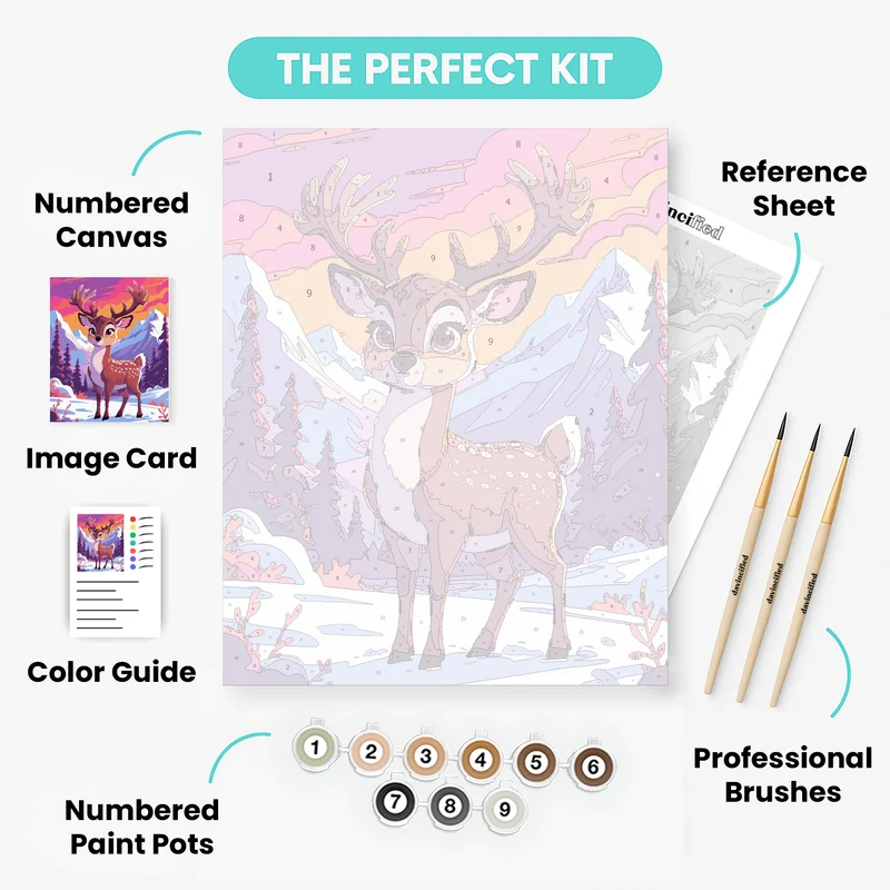 Adorable Winter Deer - Paint by Numbers Kit