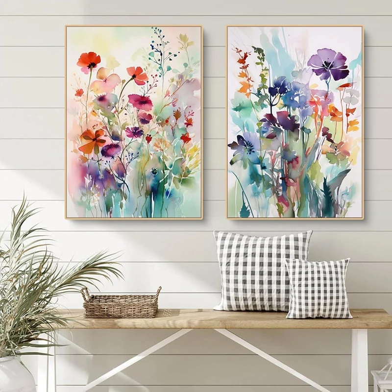 3er Set Blumen Poster Aesthetic Wanddeko 50x70 cm