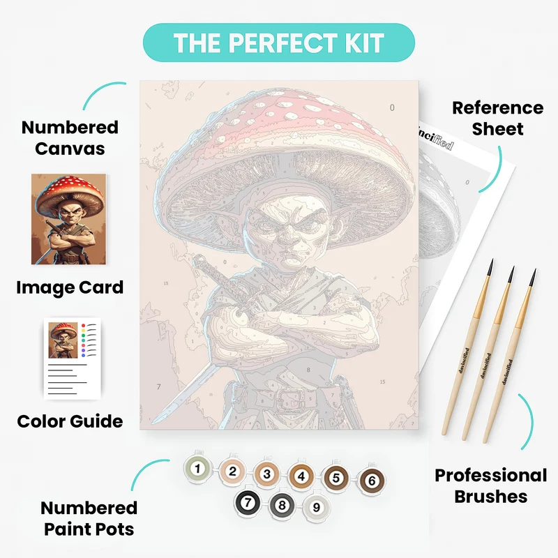 Mushroom Warrior Samurai - Paint by Numbers Kit