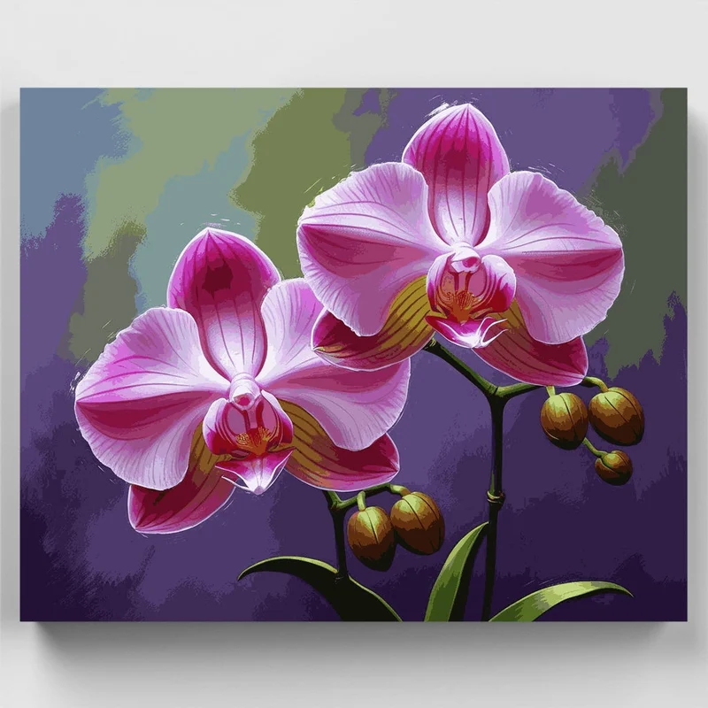 Pink Orchids - Paint by Numbers Kit