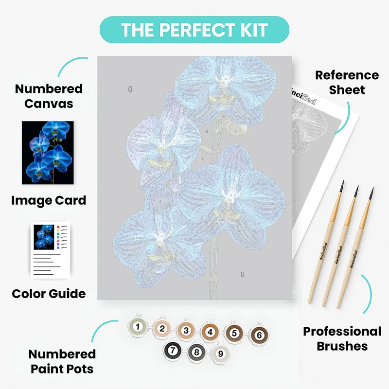 Blue Orchids - Paint by Numbers Kit