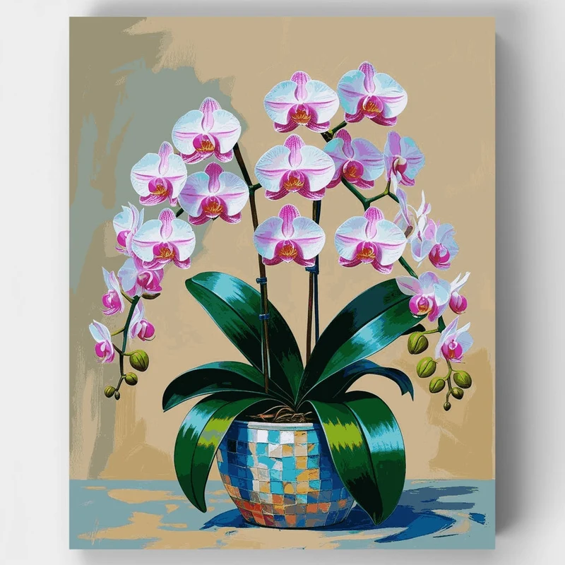 Elegant Orchid Arrangement - Paint by Numbers Kit