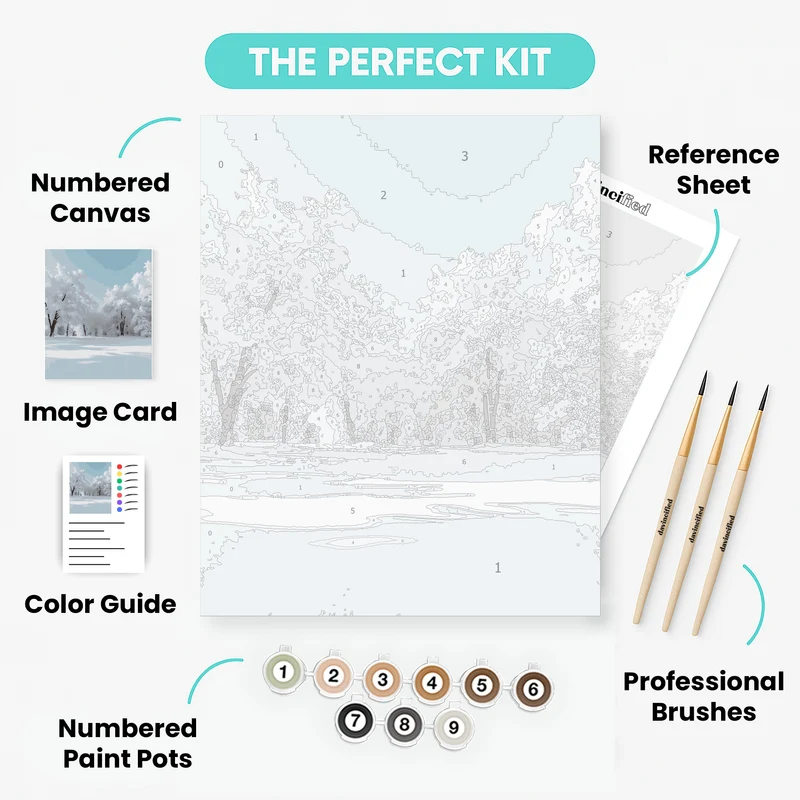 Winter Wonderland Snow-Covered Trees - Paint by Numbers Kit