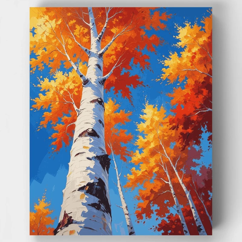 Autumn Birch Trees - Paint by Numbers Kit