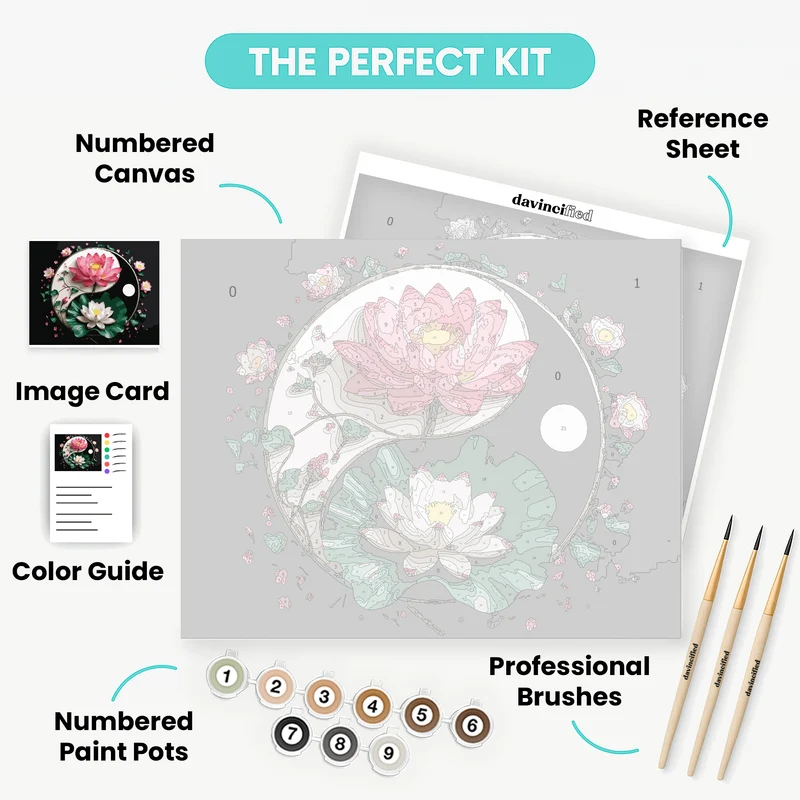 Yin Yang Lotus Harmony - Paint by Numbers Kit