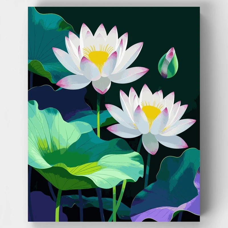 Water Lilies in Bloom - Paint by Numbers Kit