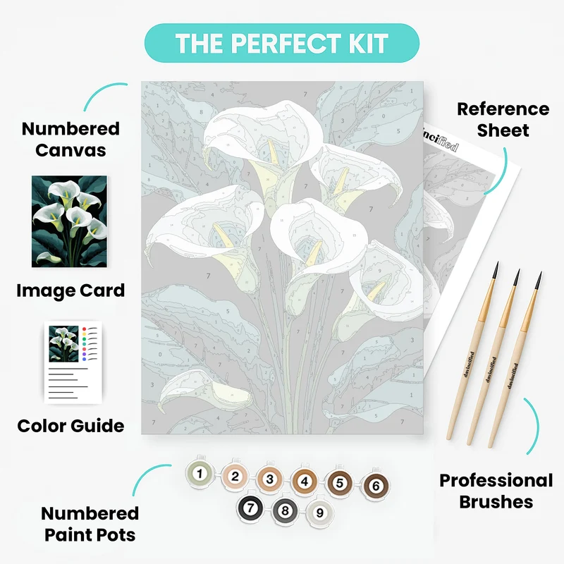 Elegant White Calla Lilies - Paint by Numbers Kit