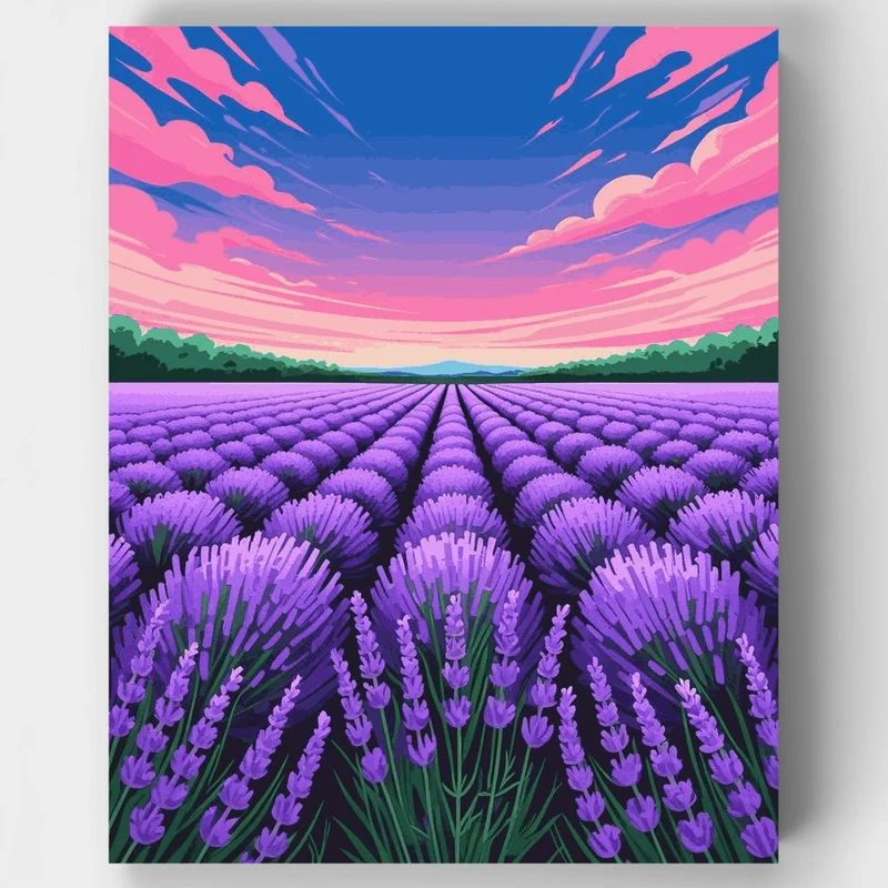 Lavender Fields at Sunset - Paint by Numbers Kit
