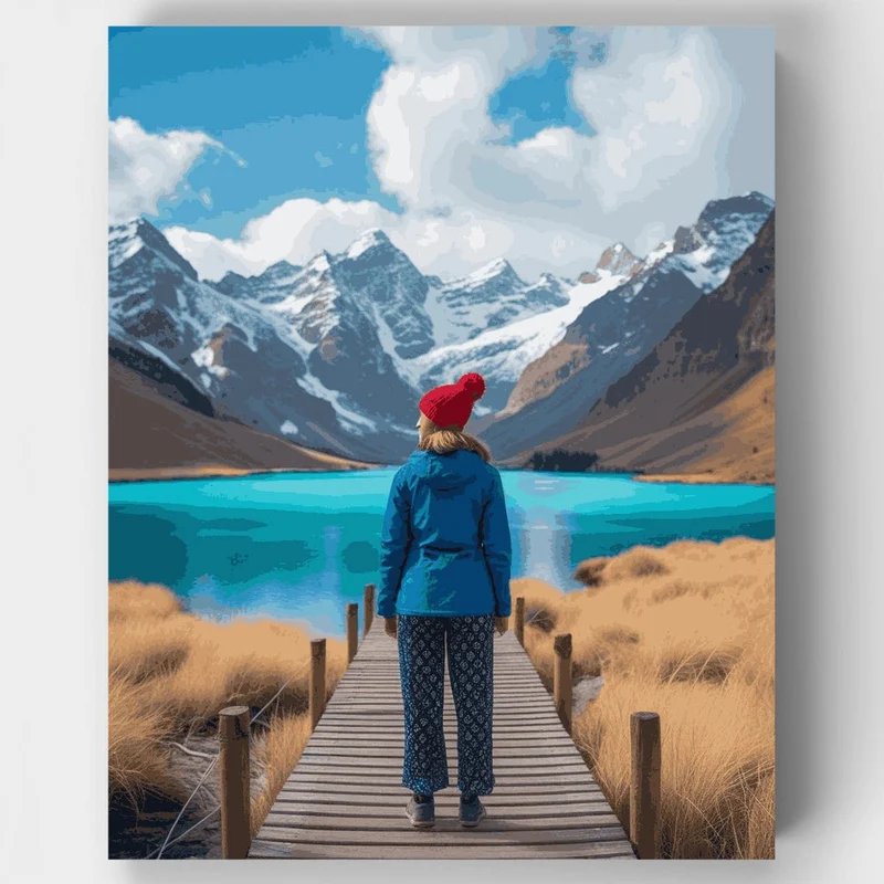 Mountain Lake Serenity - Paint by Numbers Kit