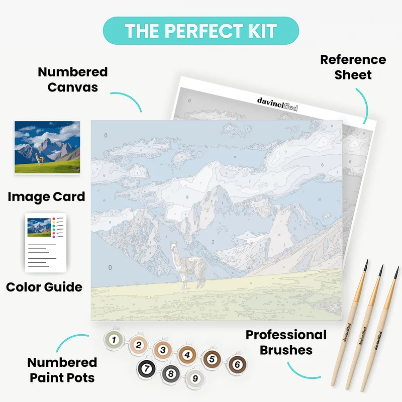 Llama in Mountain Landscape - Paint by Numbers Kit