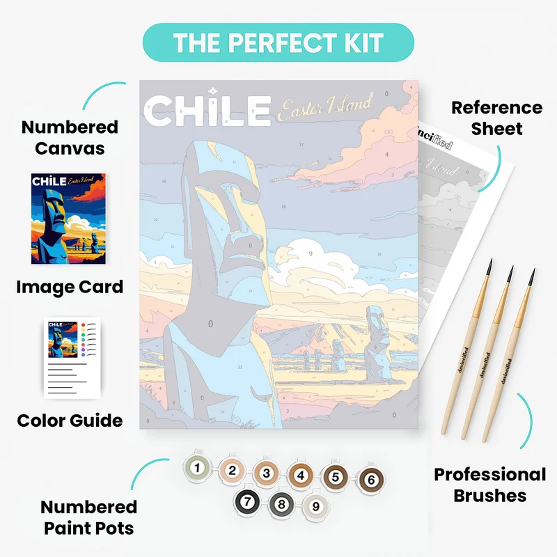 Chile Easter Island - Paint by Numbers Kit