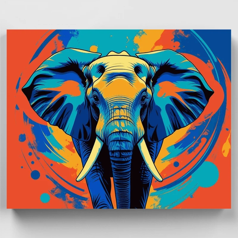 Vibrant Elephant Portrait - Paint by Numbers Kit