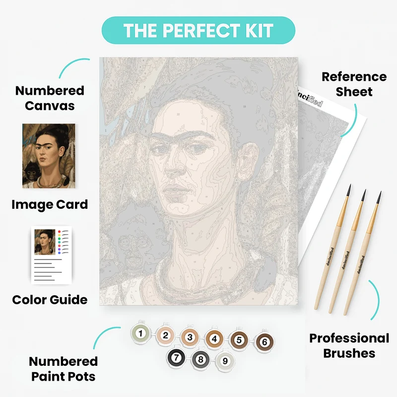 Self-Portrait with Monkey - Paint by Numbers Kit