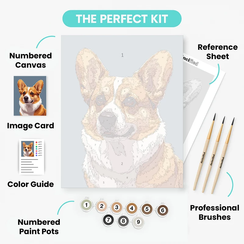 Smiling Corgi - Paint by Numbers Kit