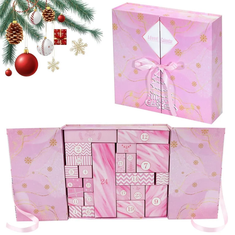 Adventskalender zum Befüllen 2025 – Rosa Weihnachtskalender DIY