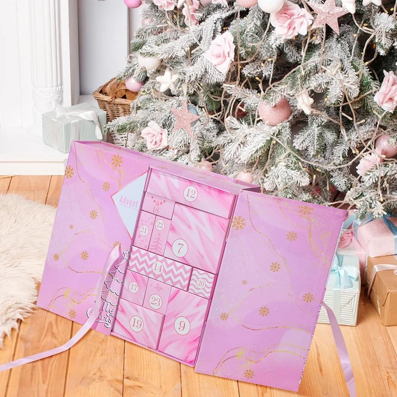 Adventskalender zum Befüllen 2025 – Rosa Weihnachtskalender DIY